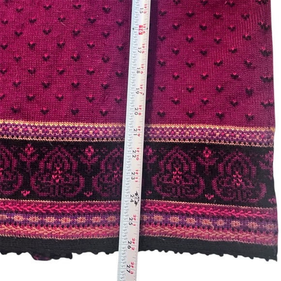 Vtg 90 Susan Bristol Fair isle Wool Red Cardigan Sweater Lg Grandmacore Cottage - Picture 7 of 8